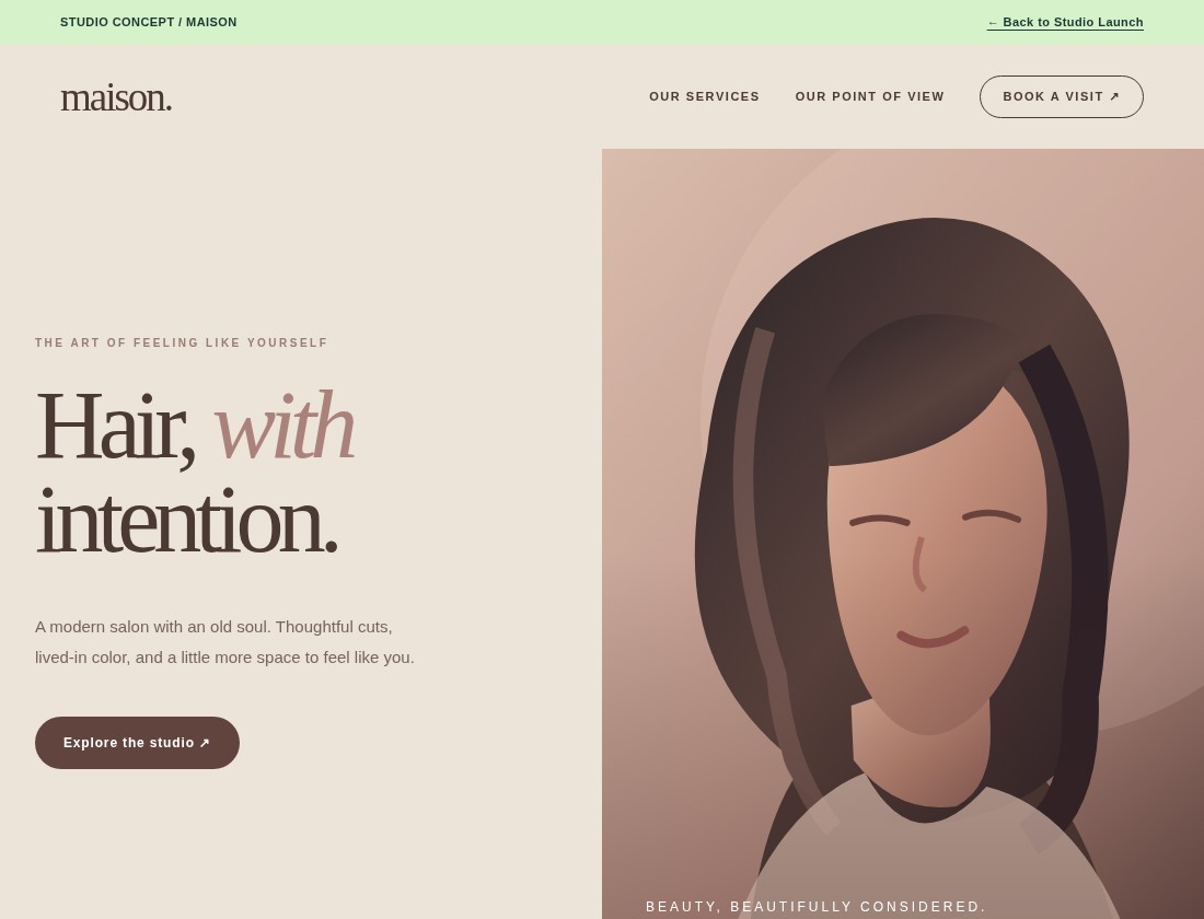 MAISON — original Studio Launch website design preview